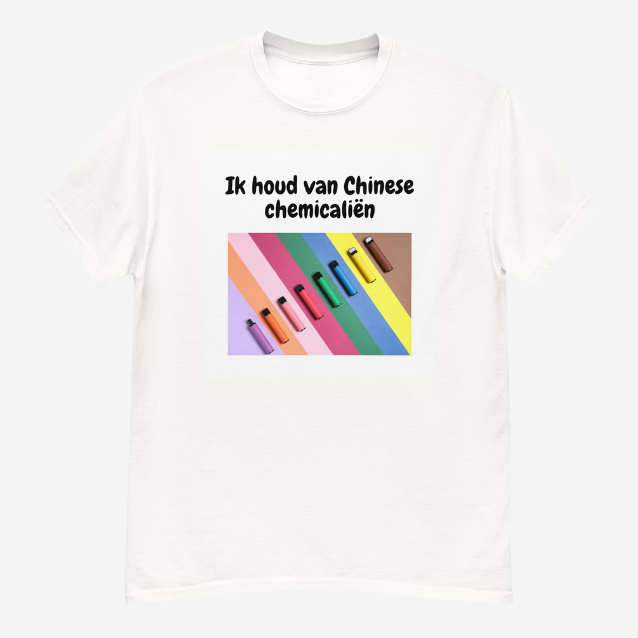 Wit Silkz T-shirt met opdruk Ik houd van Chinese chemicaliën en kleurrijke pennen