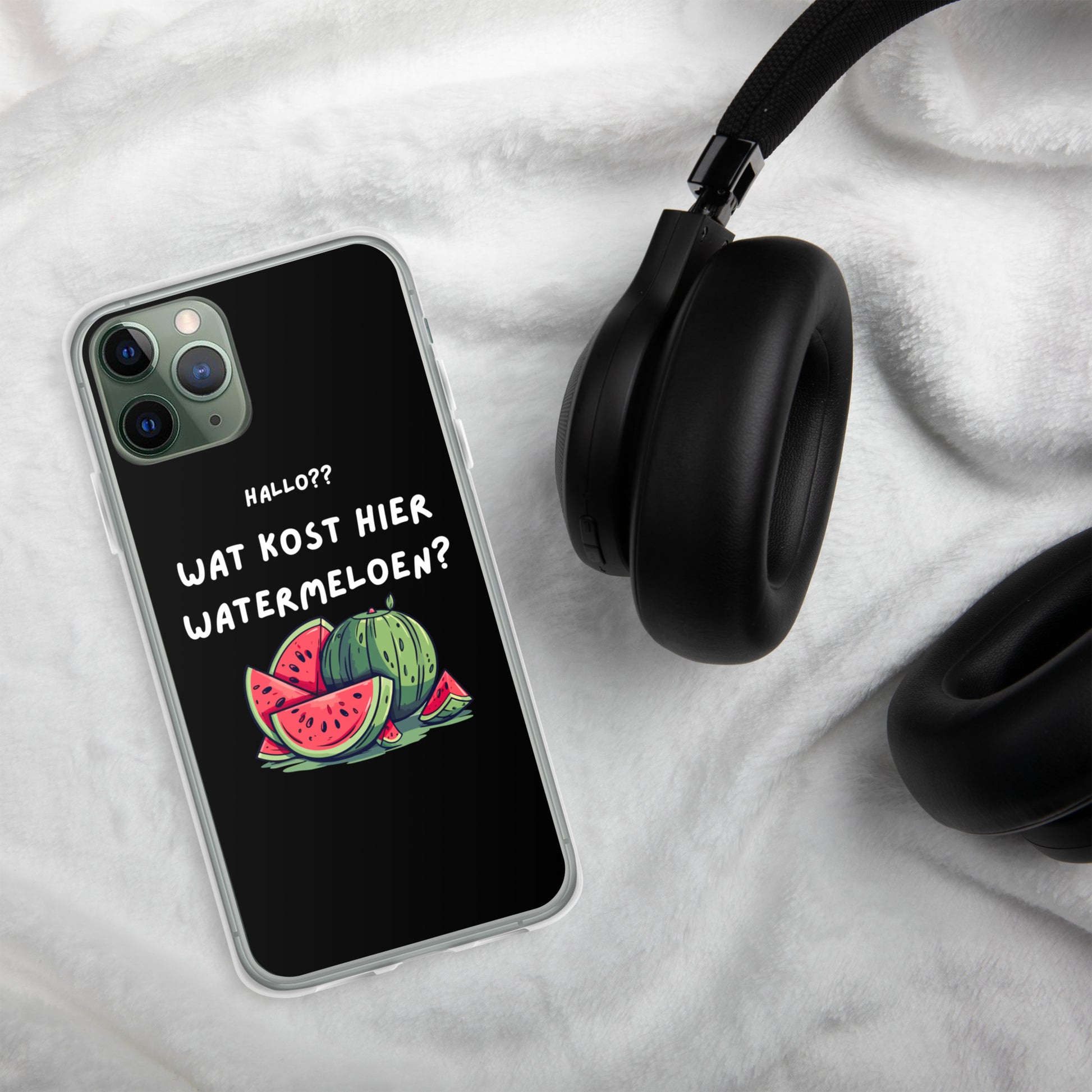 Wat kost hier watermeloen Iphone hoesje Zwart