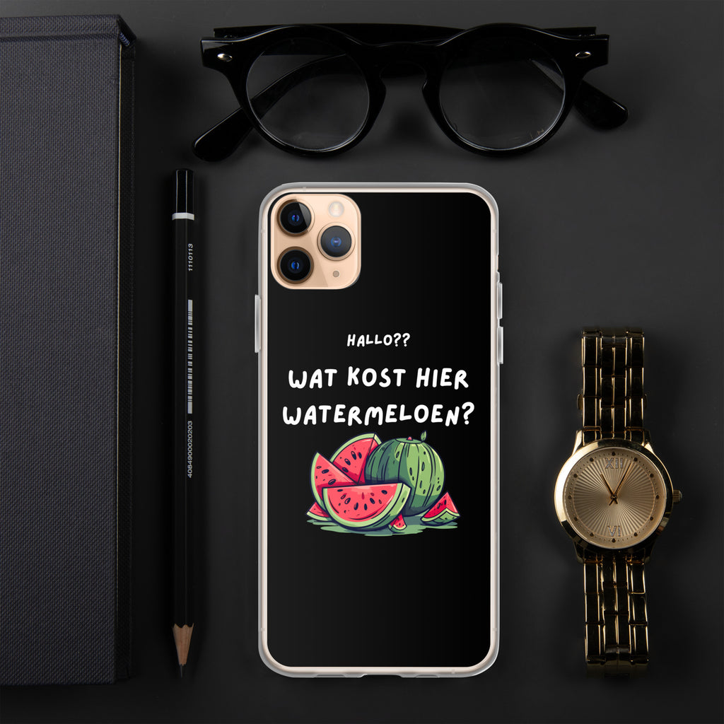 Wat kost hier watermeloen Iphone hoesje Zwart