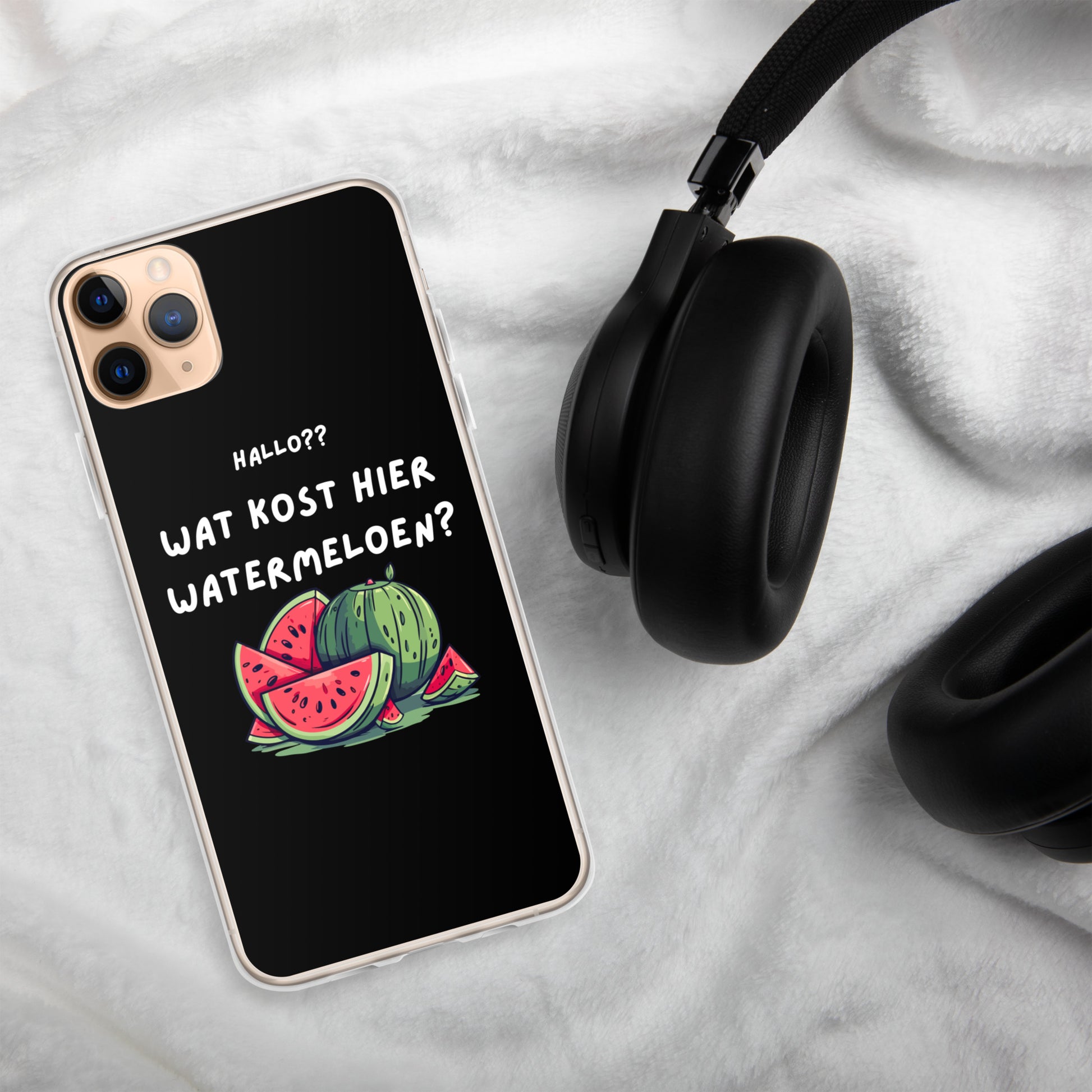 Wat kost hier watermeloen Iphone hoesje Zwart