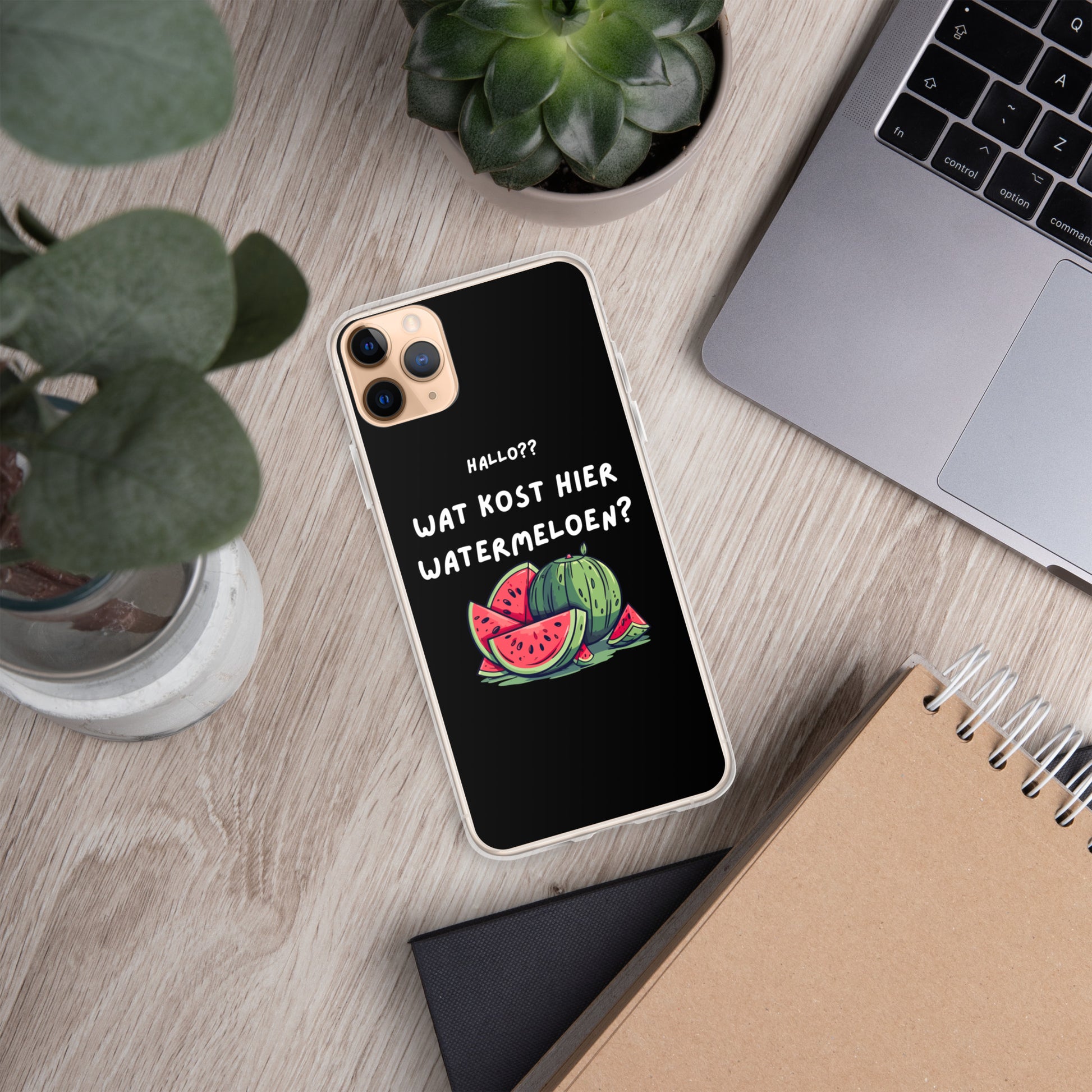 Wat kost hier watermeloen Iphone hoesje Zwart