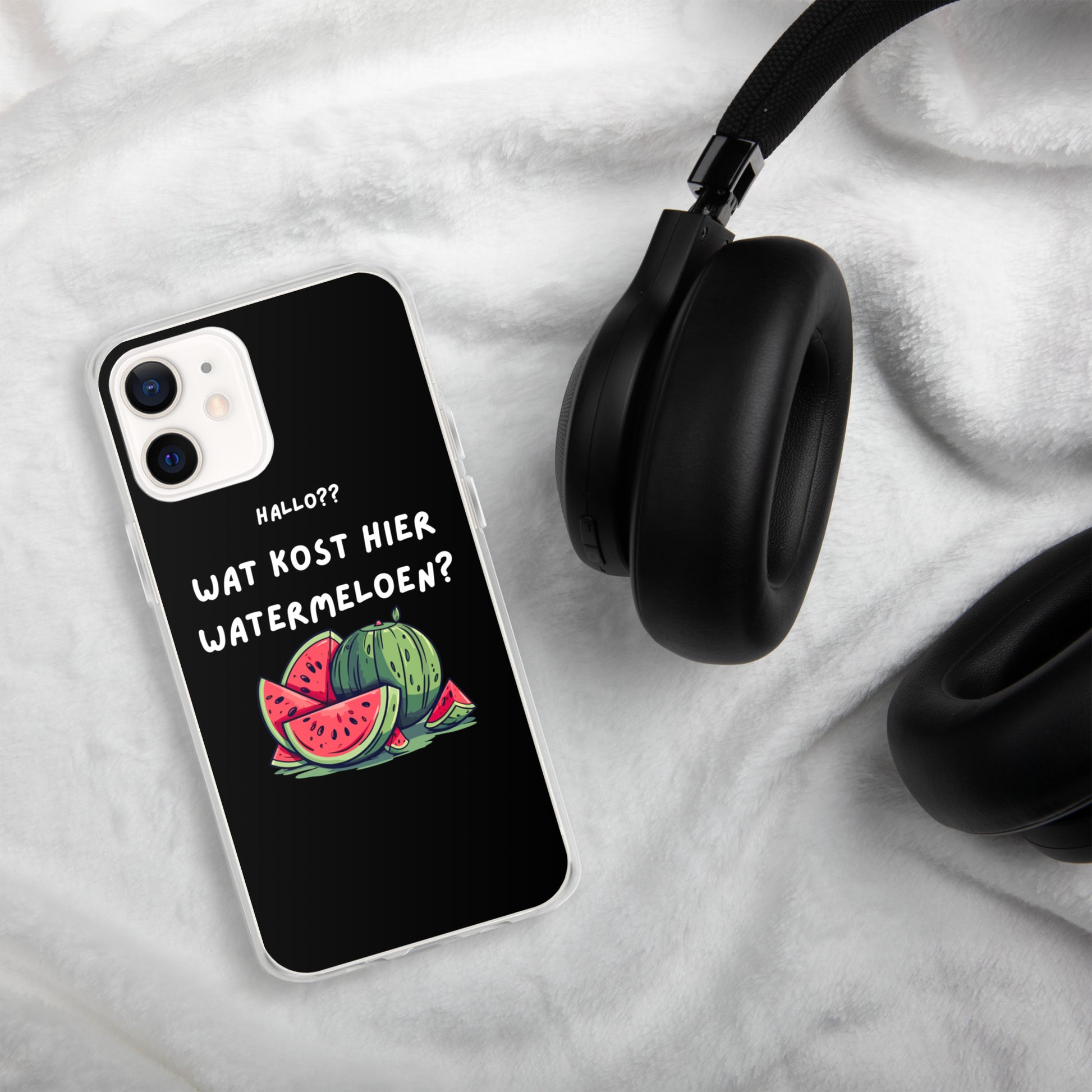Wat kost hier watermeloen Iphone hoesje Zwart