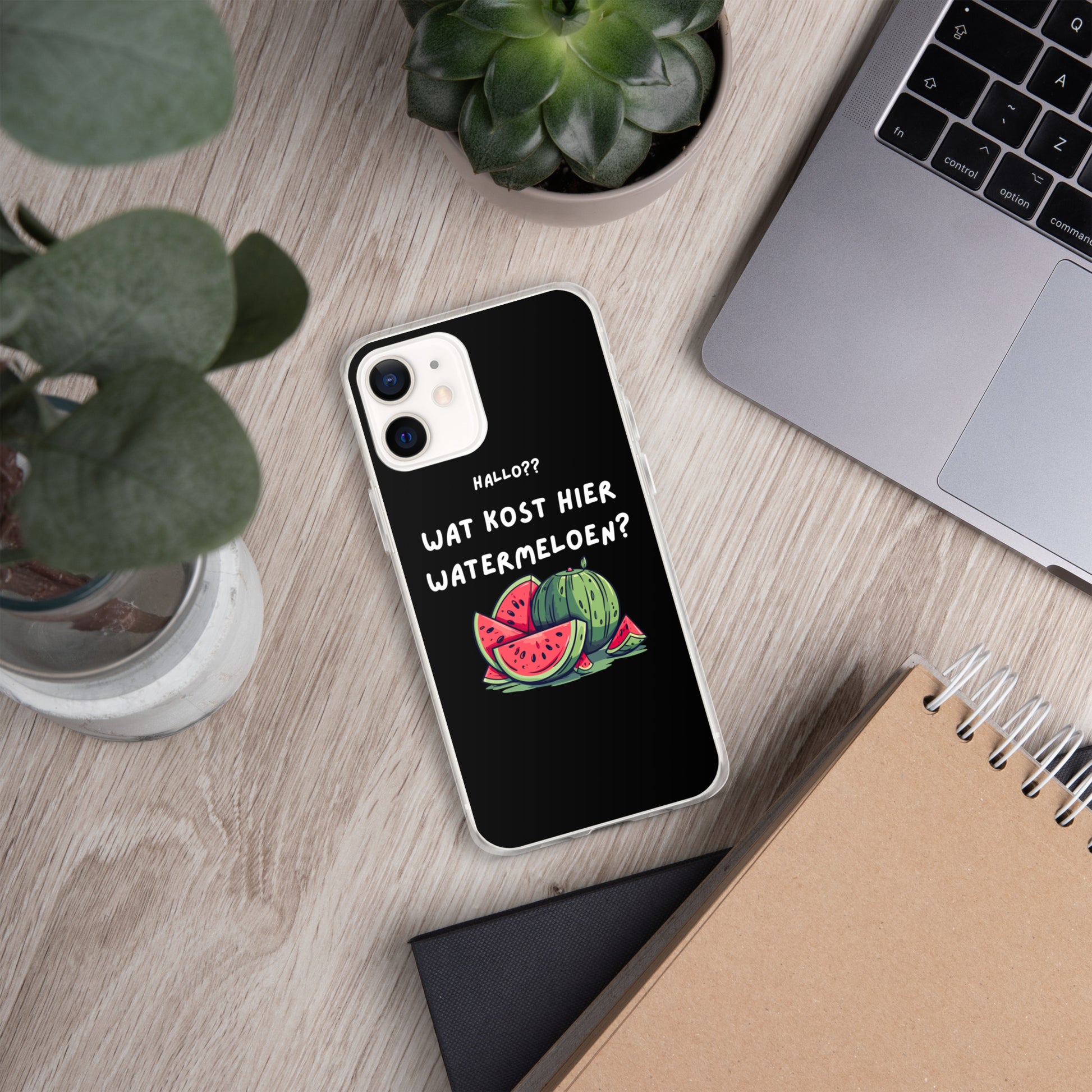 Wat kost hier watermeloen Iphone hoesje Zwart