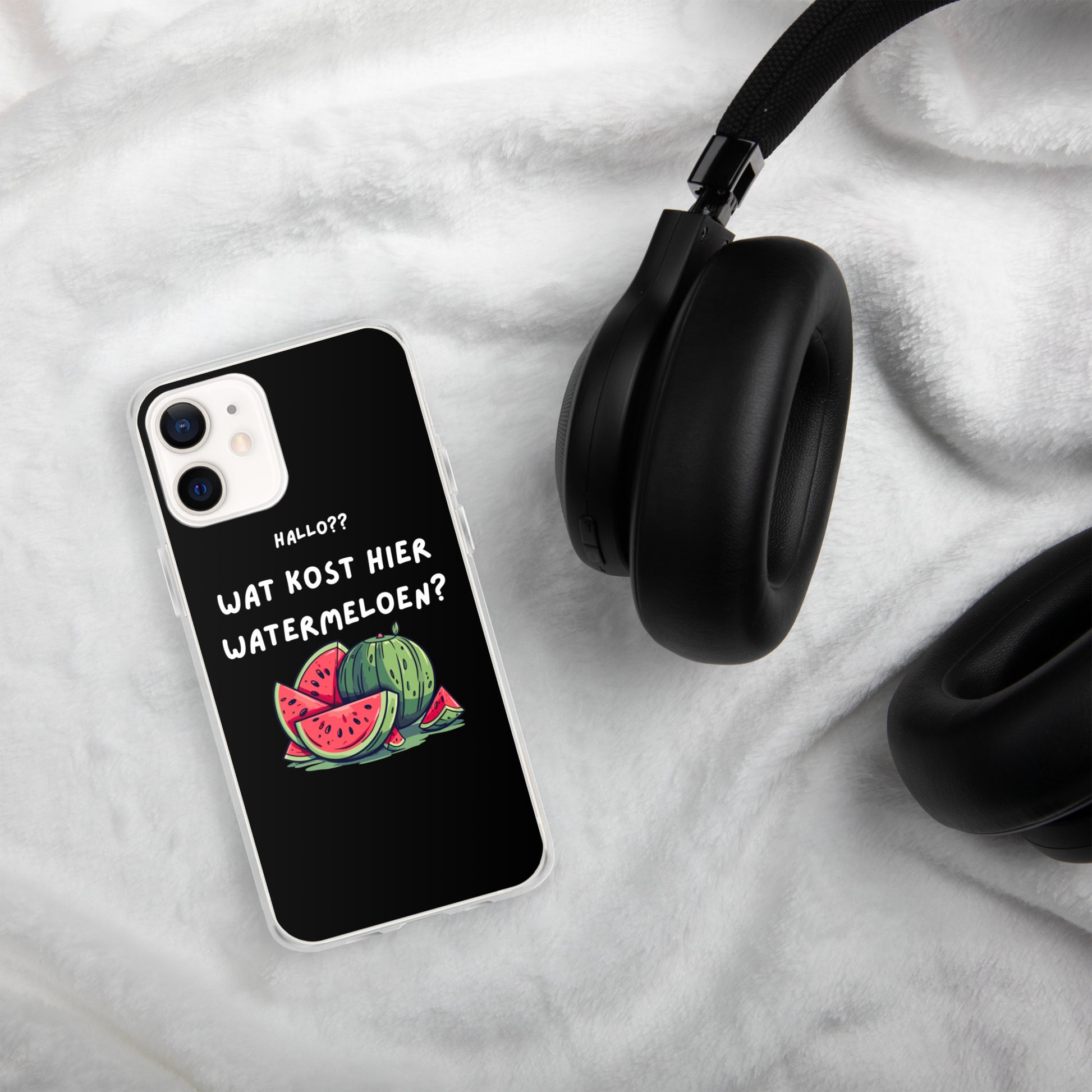Wat kost hier watermeloen Iphone hoesje Zwart
