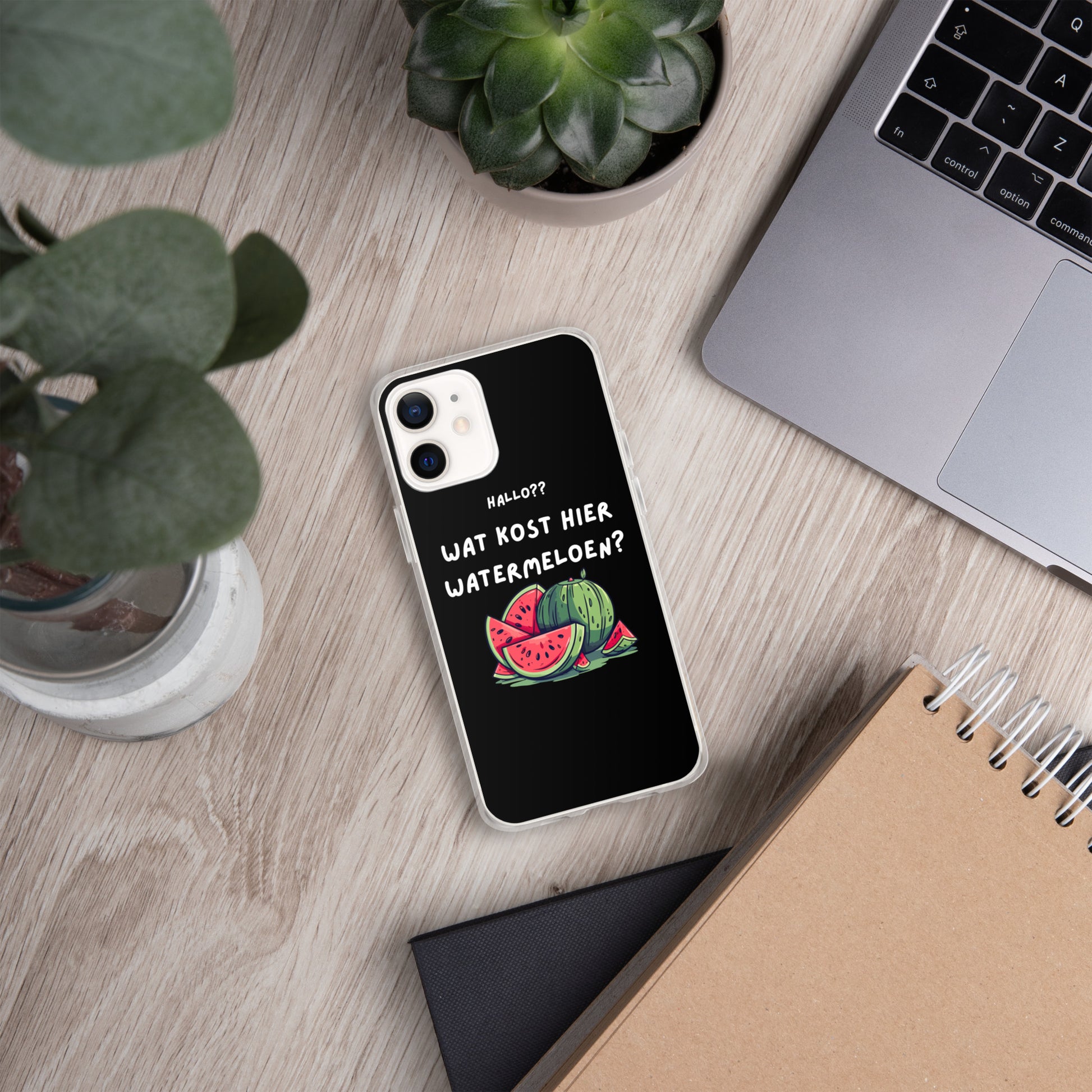 Wat kost hier watermeloen Iphone hoesje Zwart