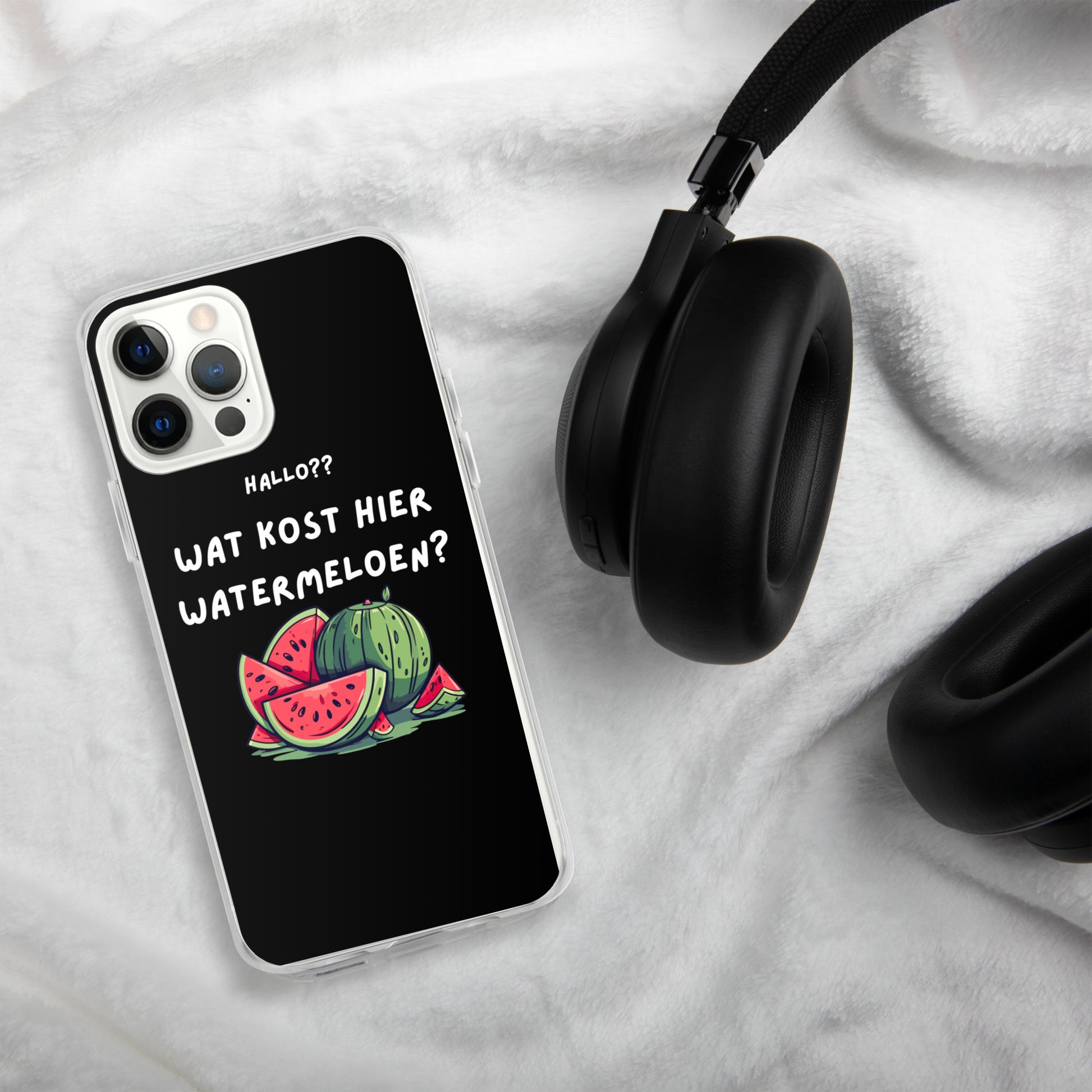 Wat kost hier watermeloen Iphone hoesje Zwart