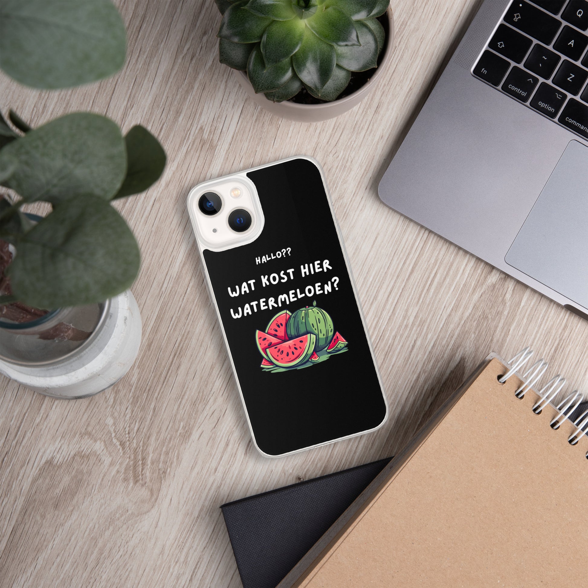 Wat kost hier watermeloen Iphone hoesje Zwart