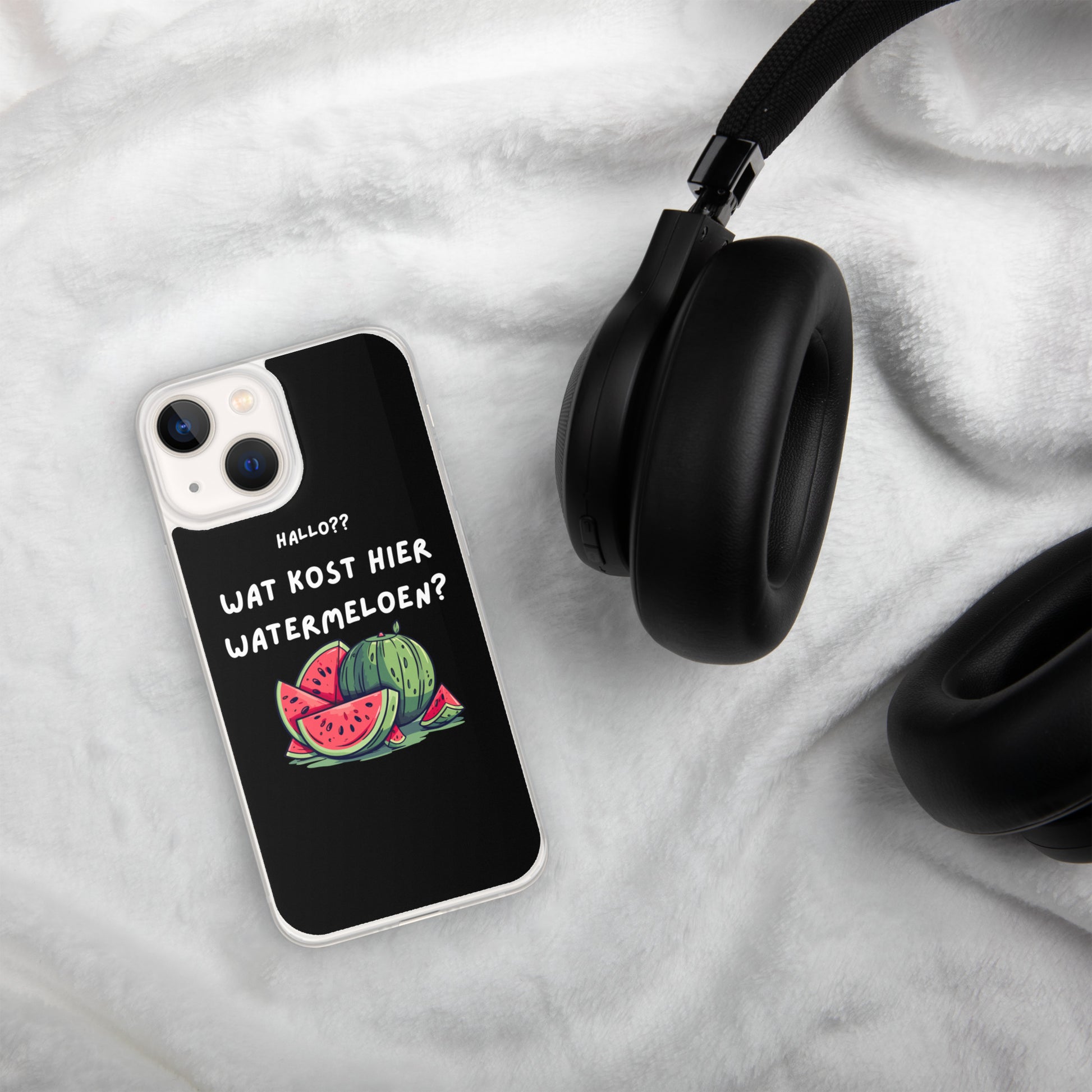 Wat kost hier watermeloen Iphone hoesje Zwart