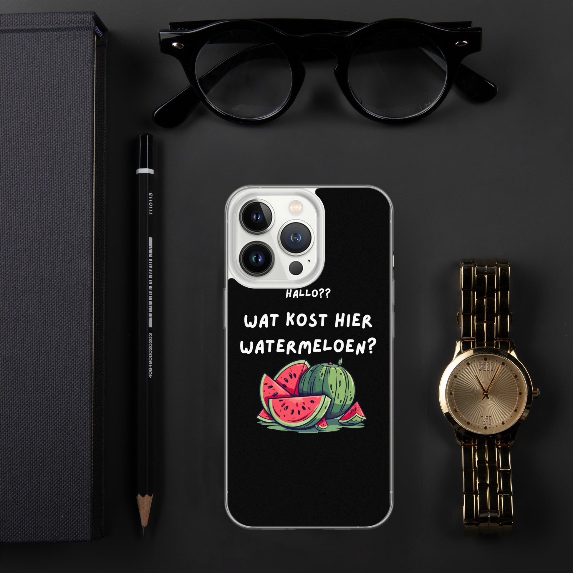 Wat kost hier watermeloen Iphone hoesje Zwart