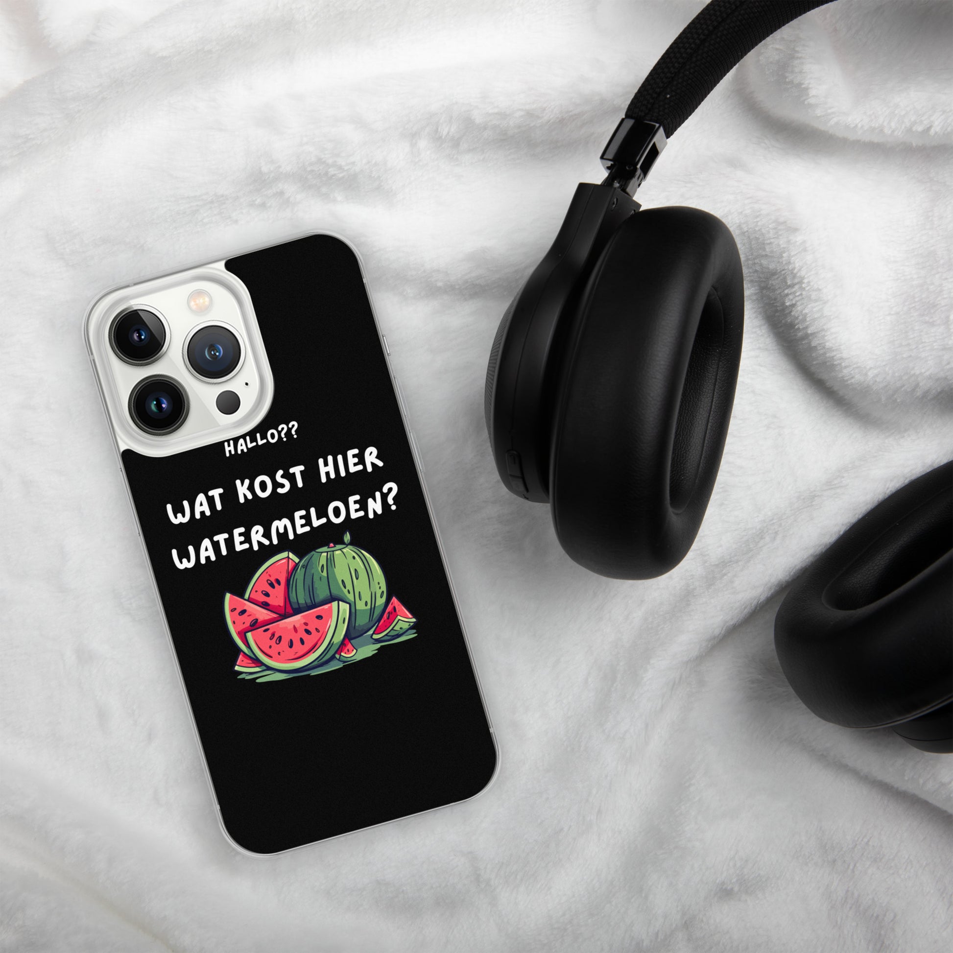 Wat kost hier watermeloen Iphone hoesje Zwart