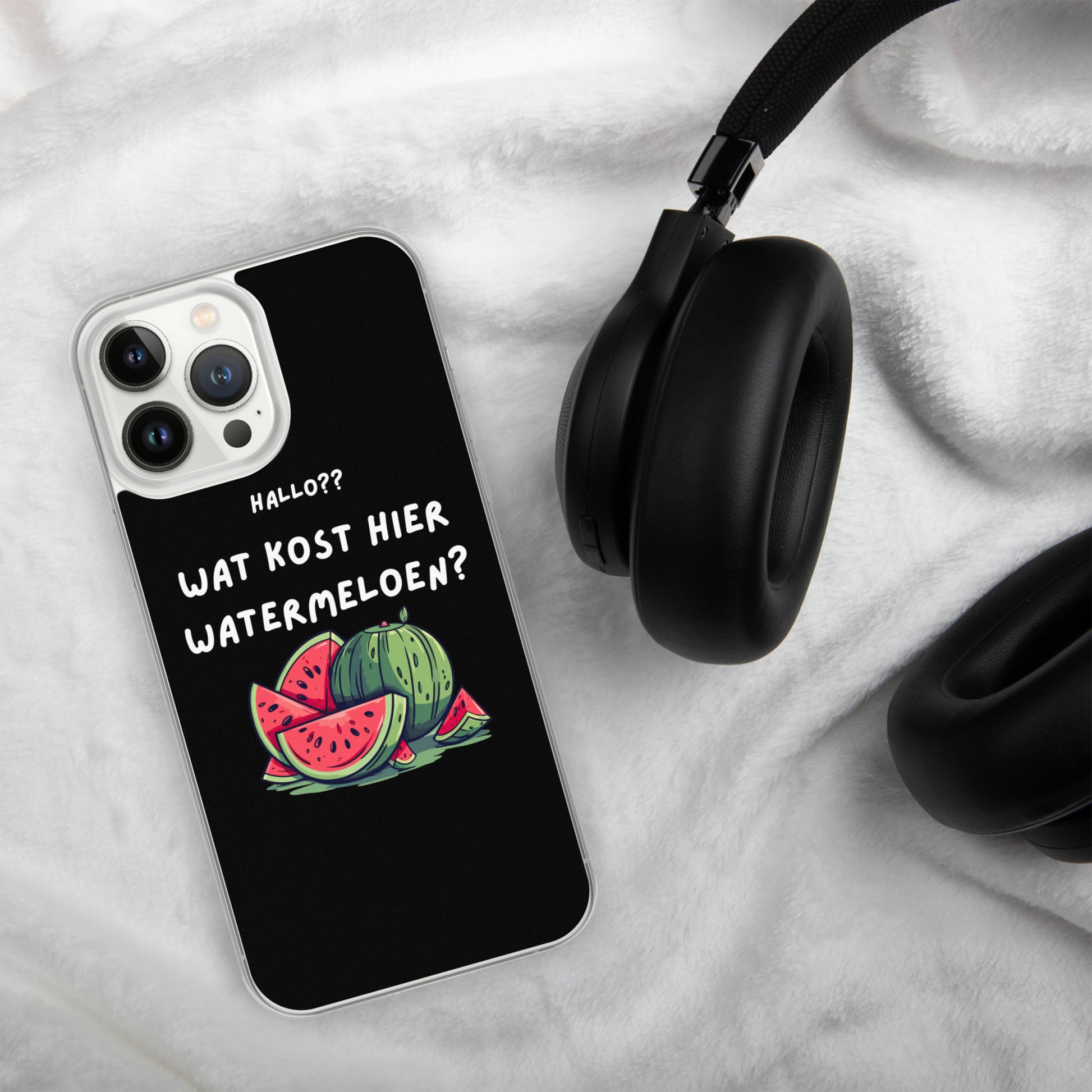Wat kost hier watermeloen Iphone hoesje Zwart