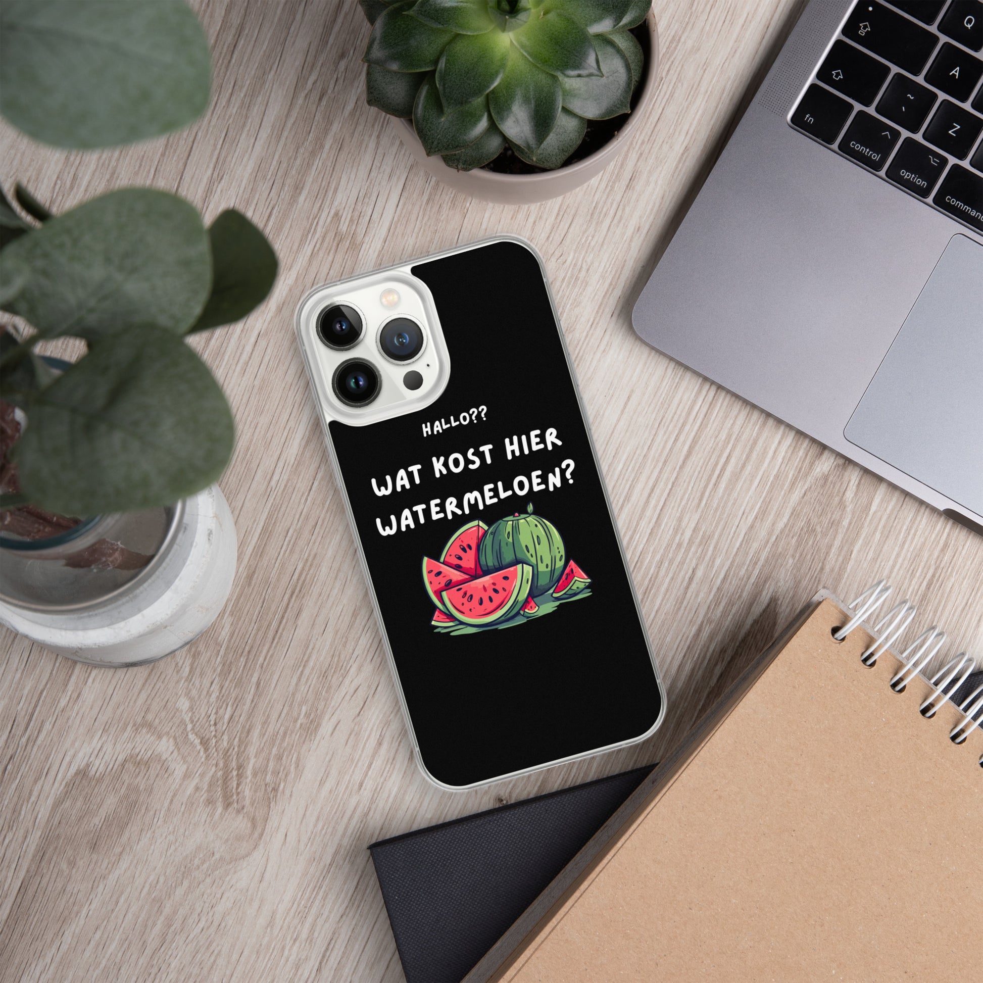 Wat kost hier watermeloen Iphone hoesje Zwart