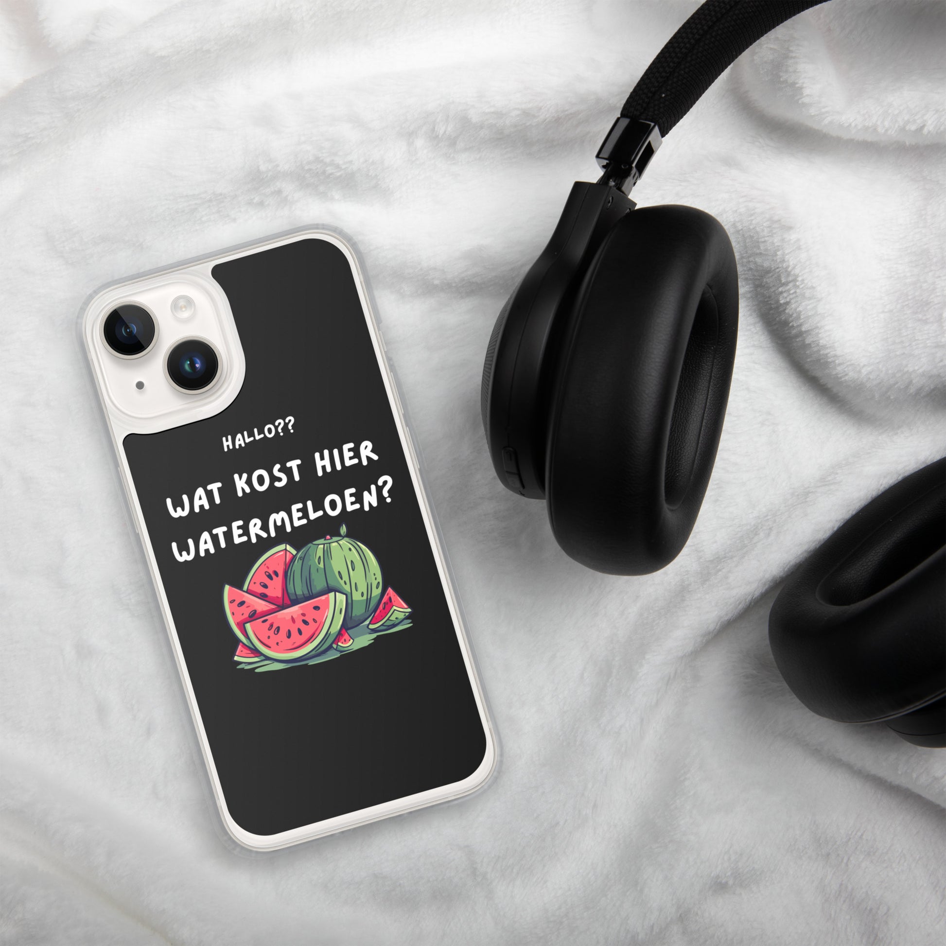Wat kost hier watermeloen Iphone hoesje Zwart