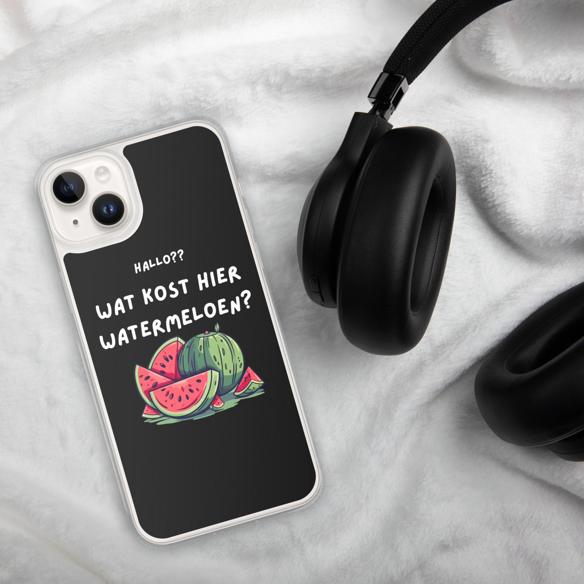 Wat kost hier watermeloen Iphone hoesje Zwart
