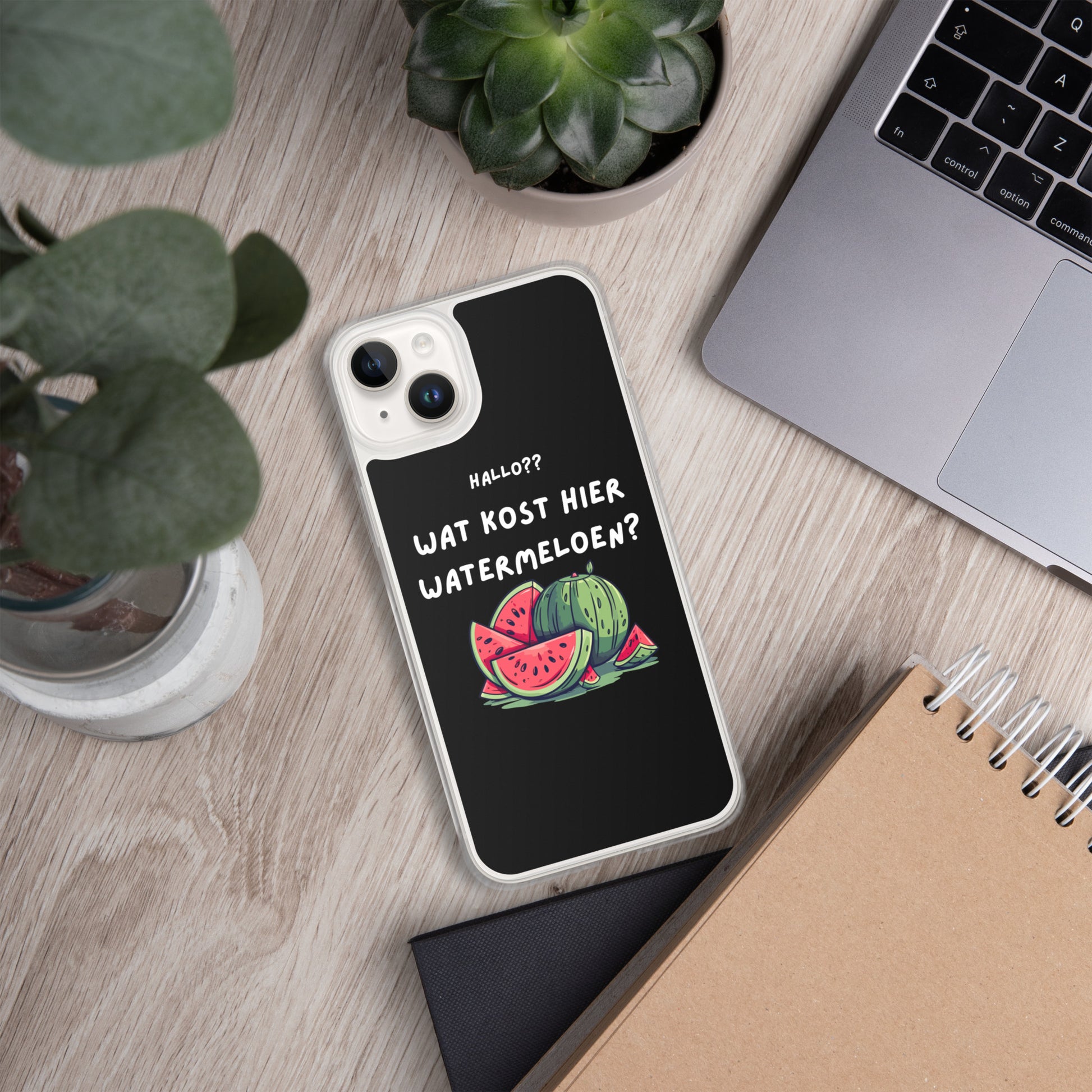 Wat kost hier watermeloen Iphone hoesje Zwart