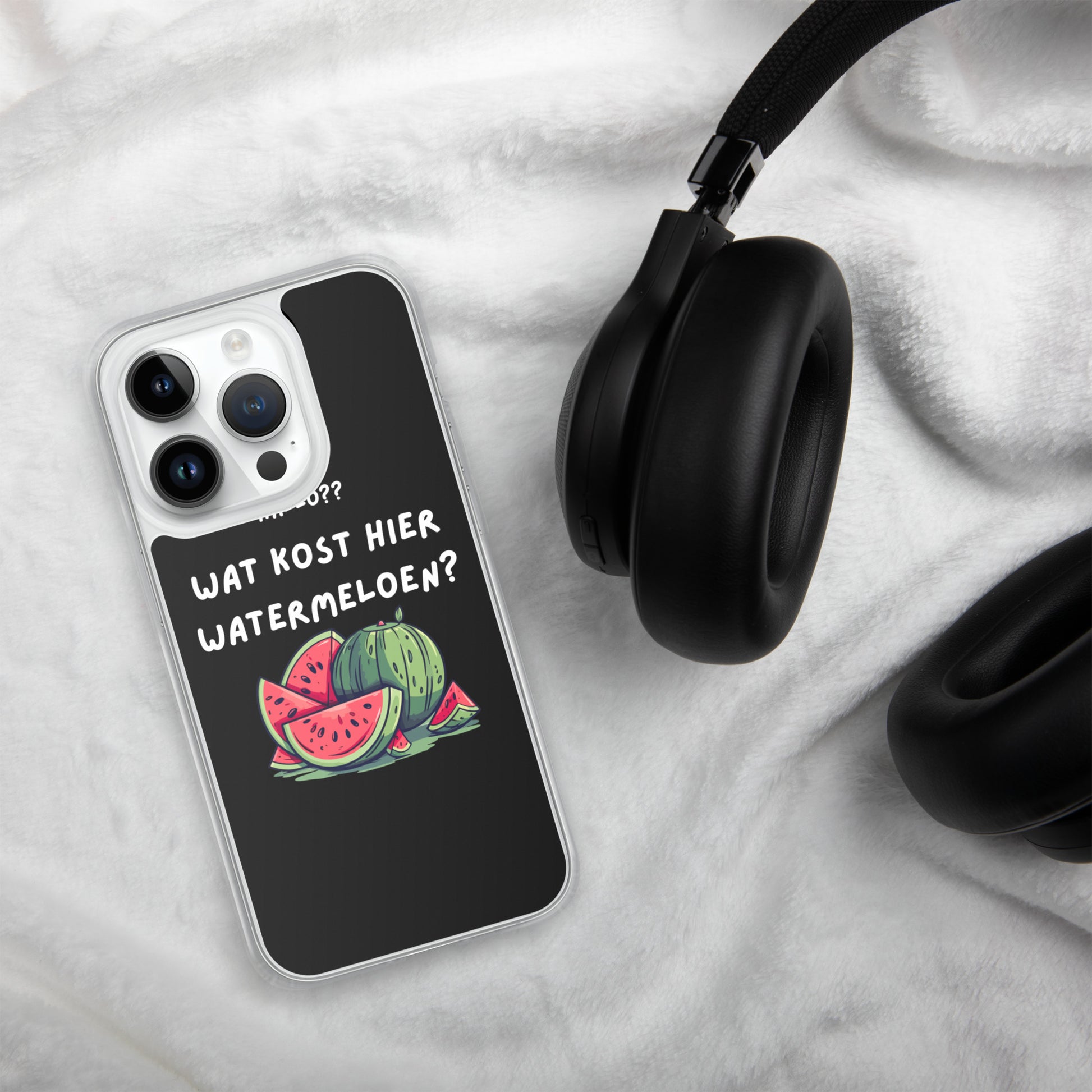 Wat kost hier watermeloen Iphone hoesje Zwart