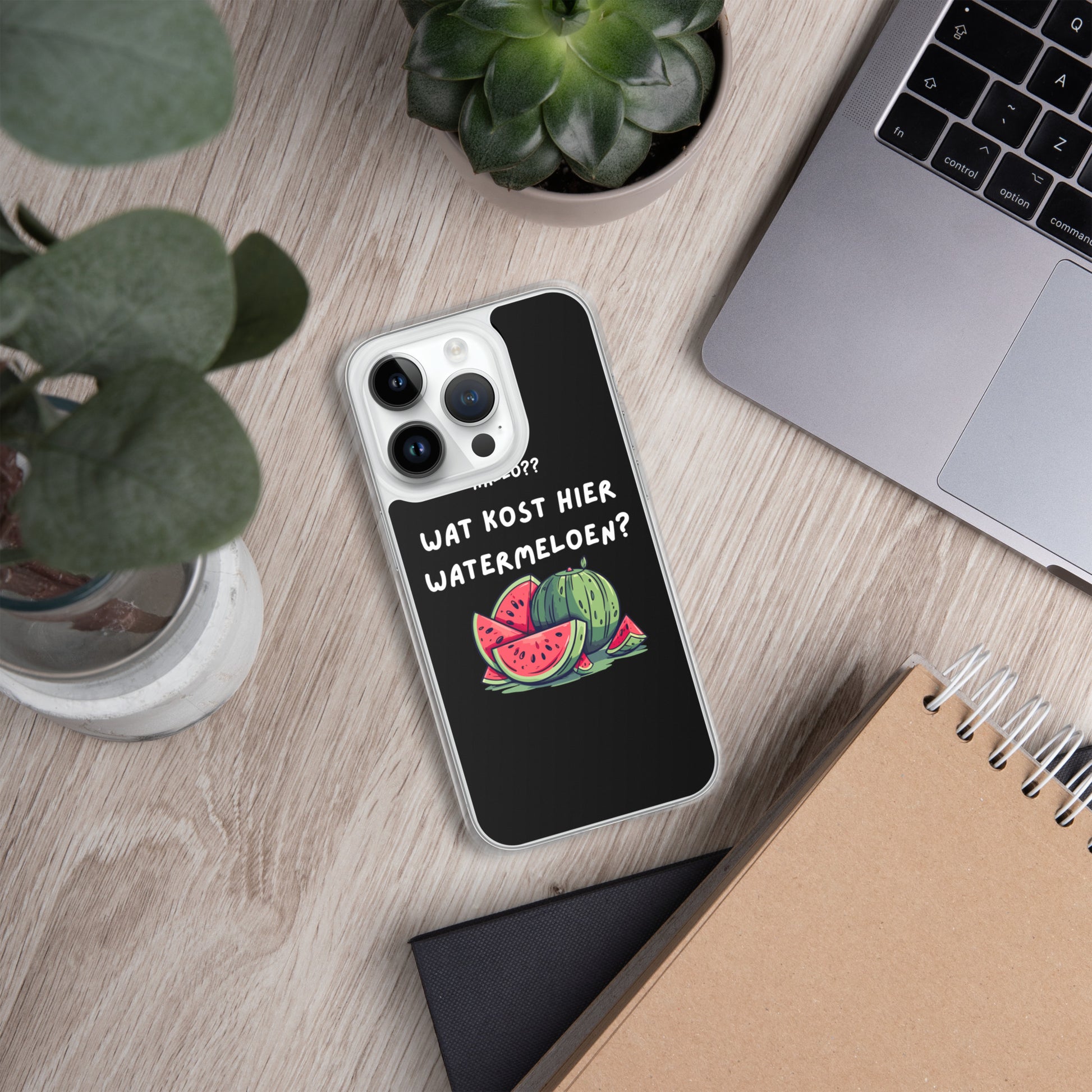 Wat kost hier watermeloen Iphone hoesje Zwart