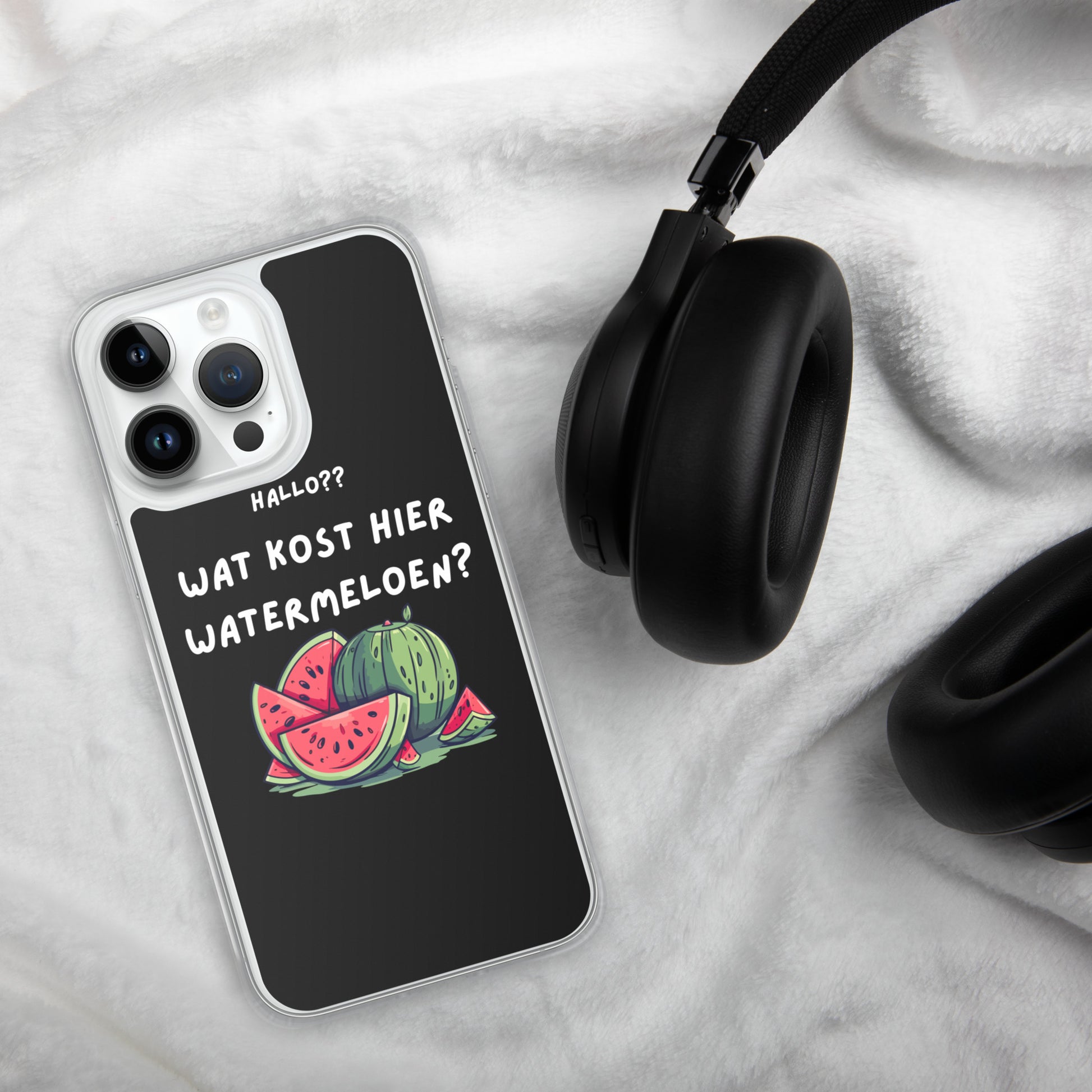 Wat kost hier watermeloen Iphone hoesje Zwart