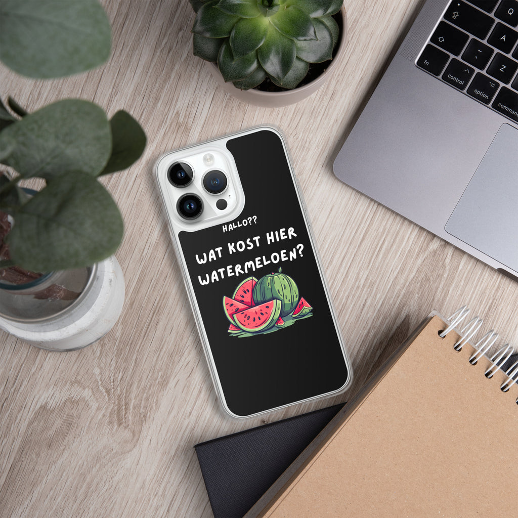 Wat kost hier watermeloen Iphone hoesje Zwart