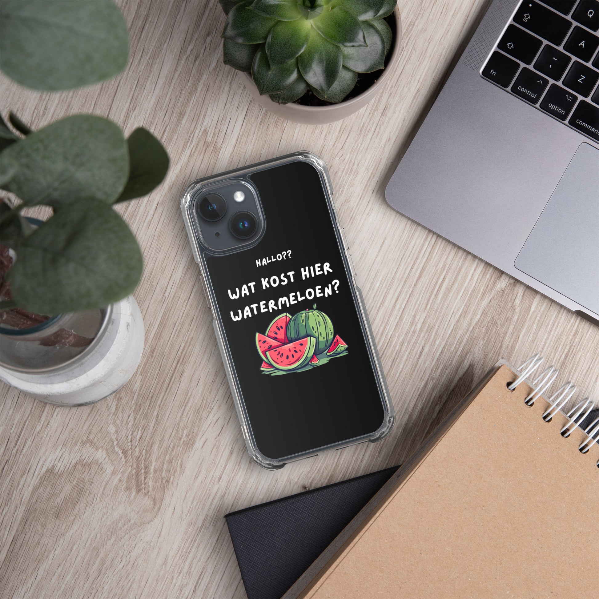 Wat kost hier watermeloen Iphone hoesje Zwart