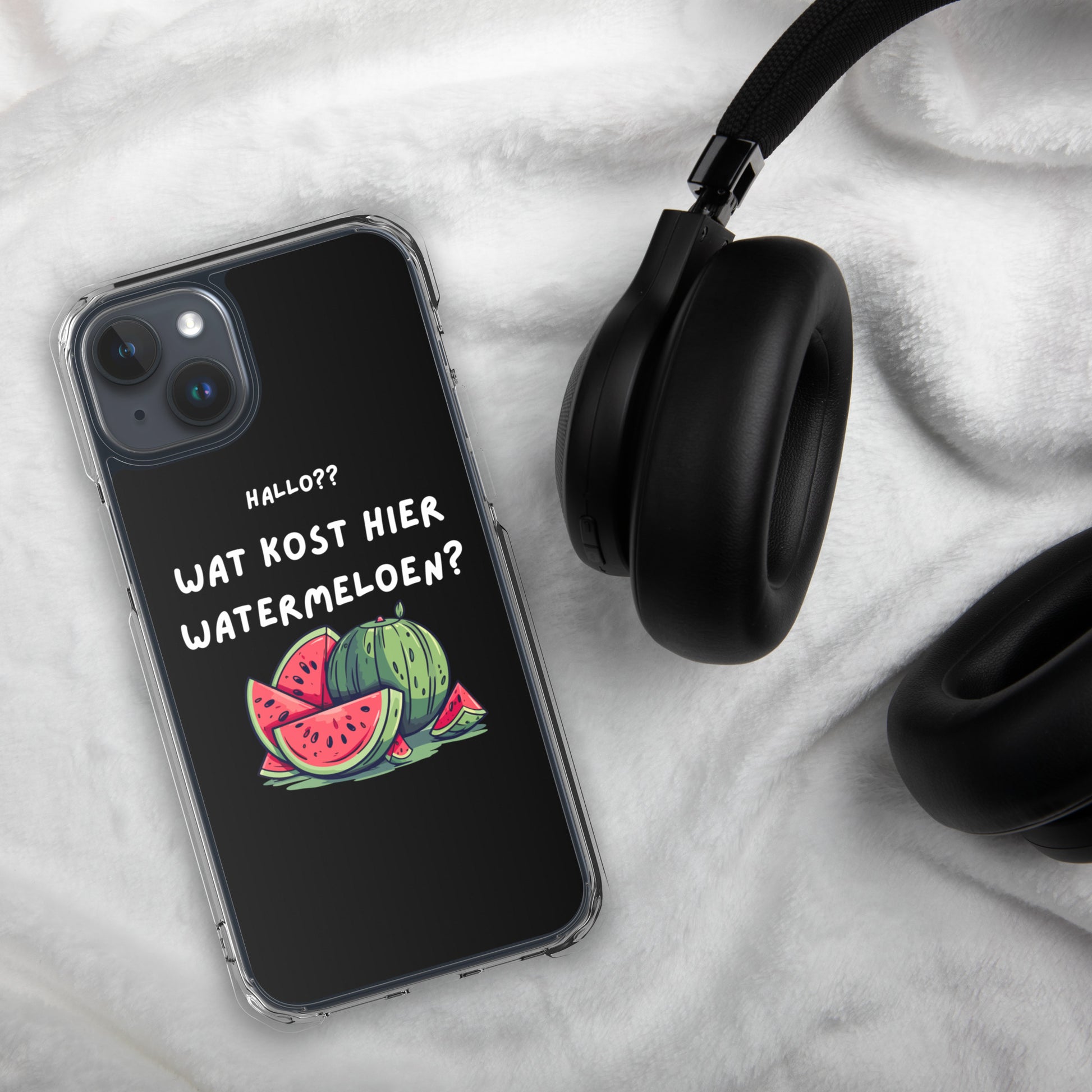 Wat kost hier watermeloen Iphone hoesje Zwart