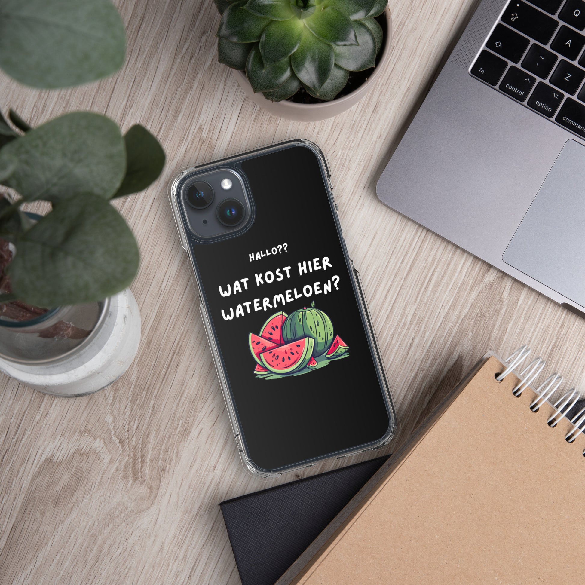 Wat kost hier watermeloen Iphone hoesje Zwart