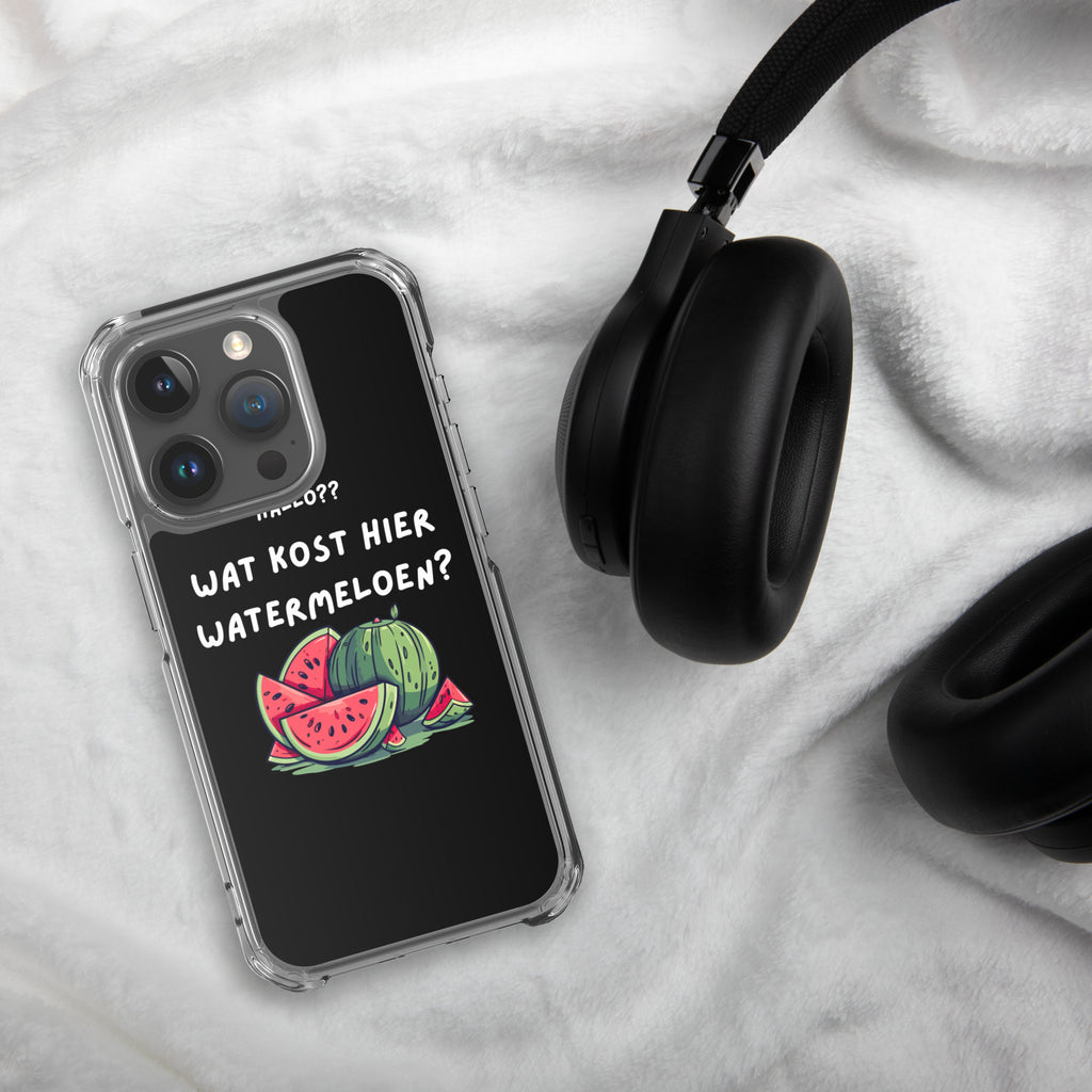 Wat kost hier watermeloen Iphone hoesje Zwart