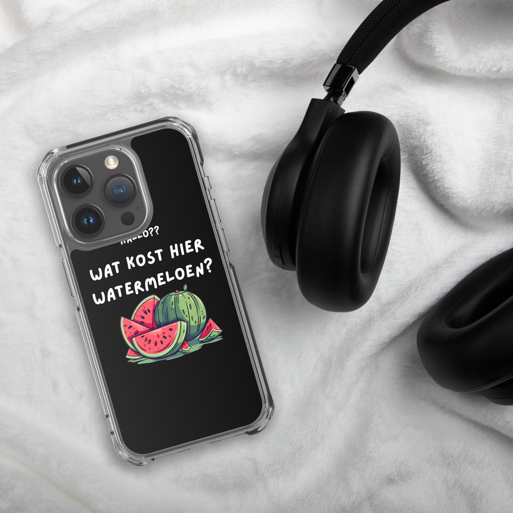 Wat kost hier watermeloen Iphone hoesje Zwart