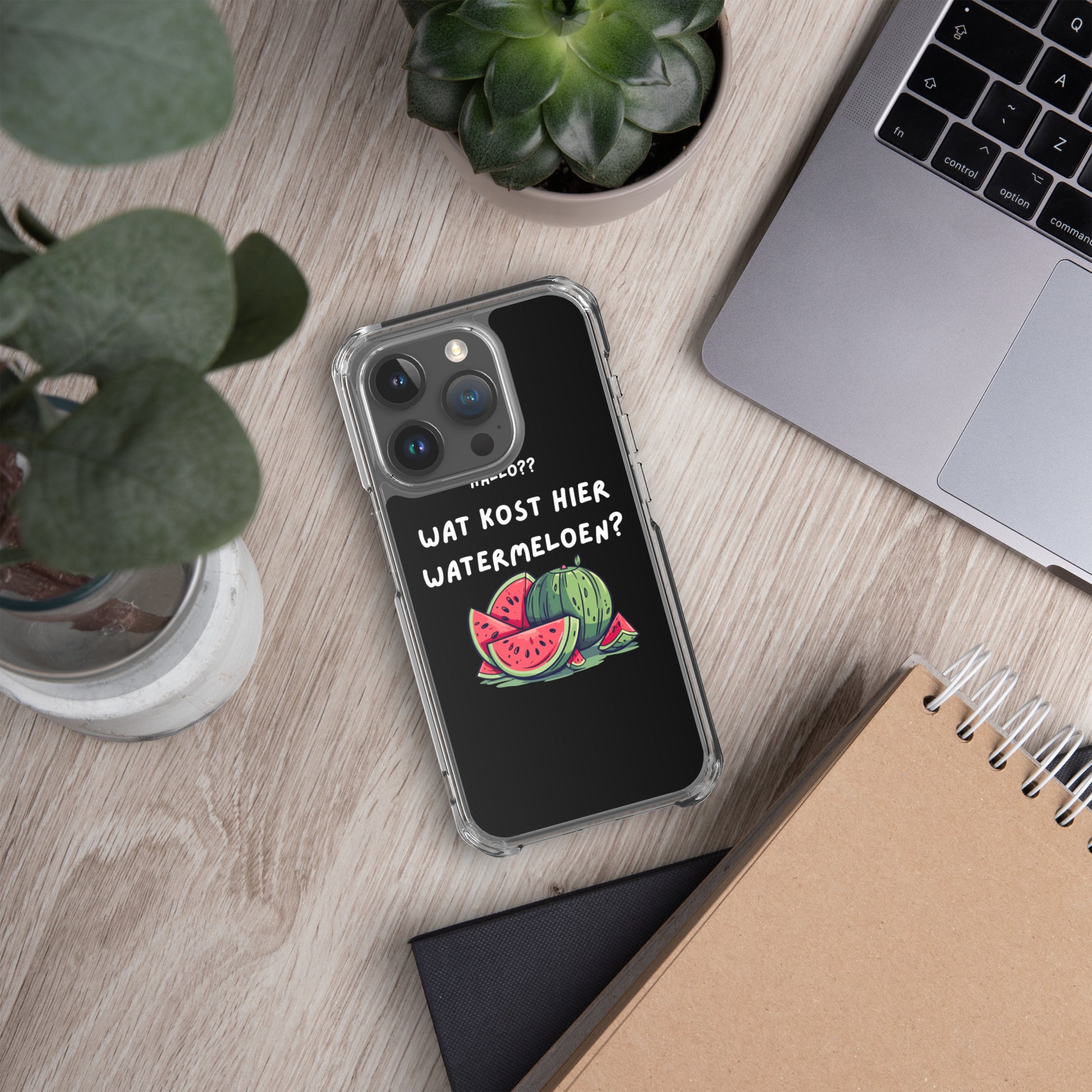 Wat kost hier watermeloen Iphone hoesje Zwart