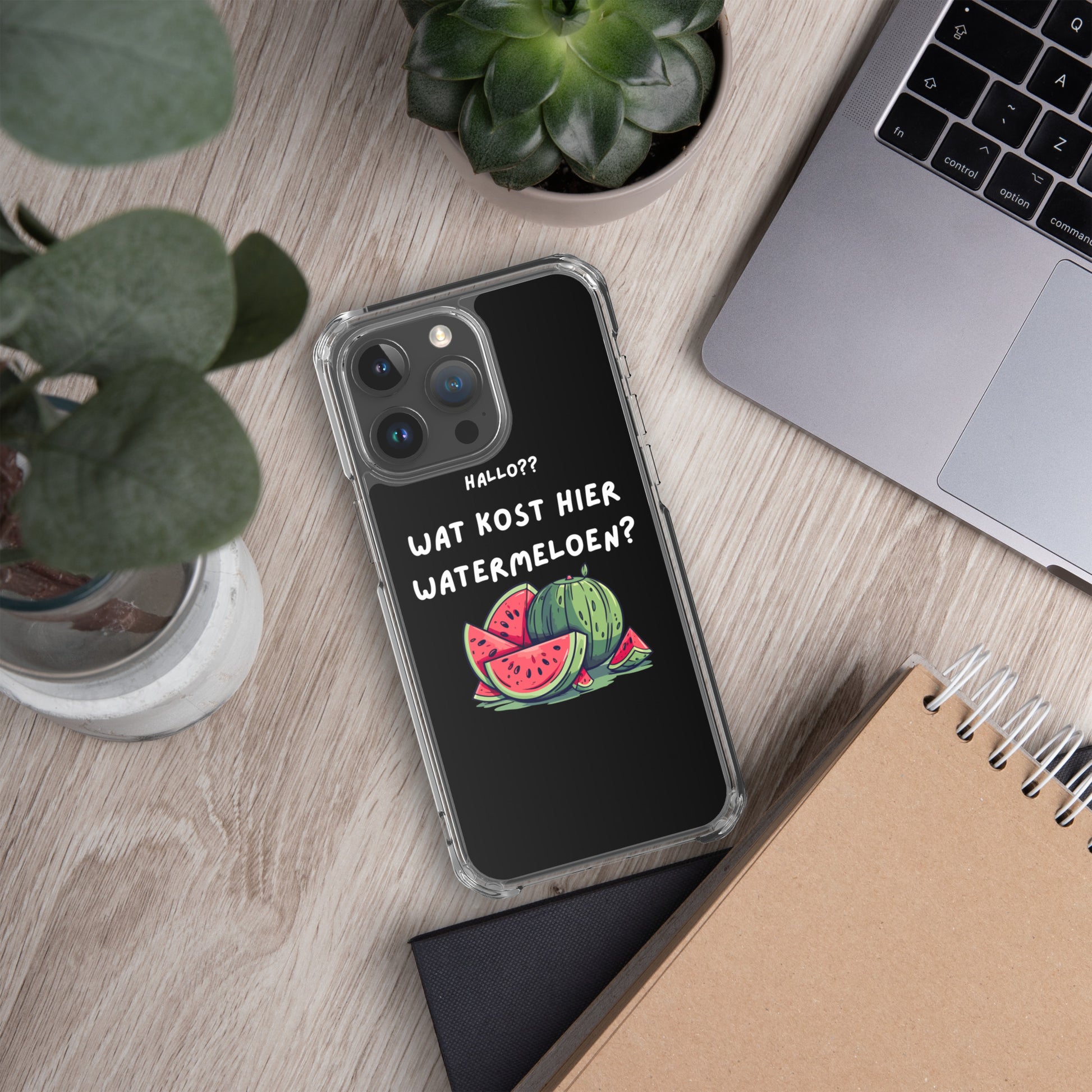 Wat kost hier watermeloen Iphone hoesje Zwart