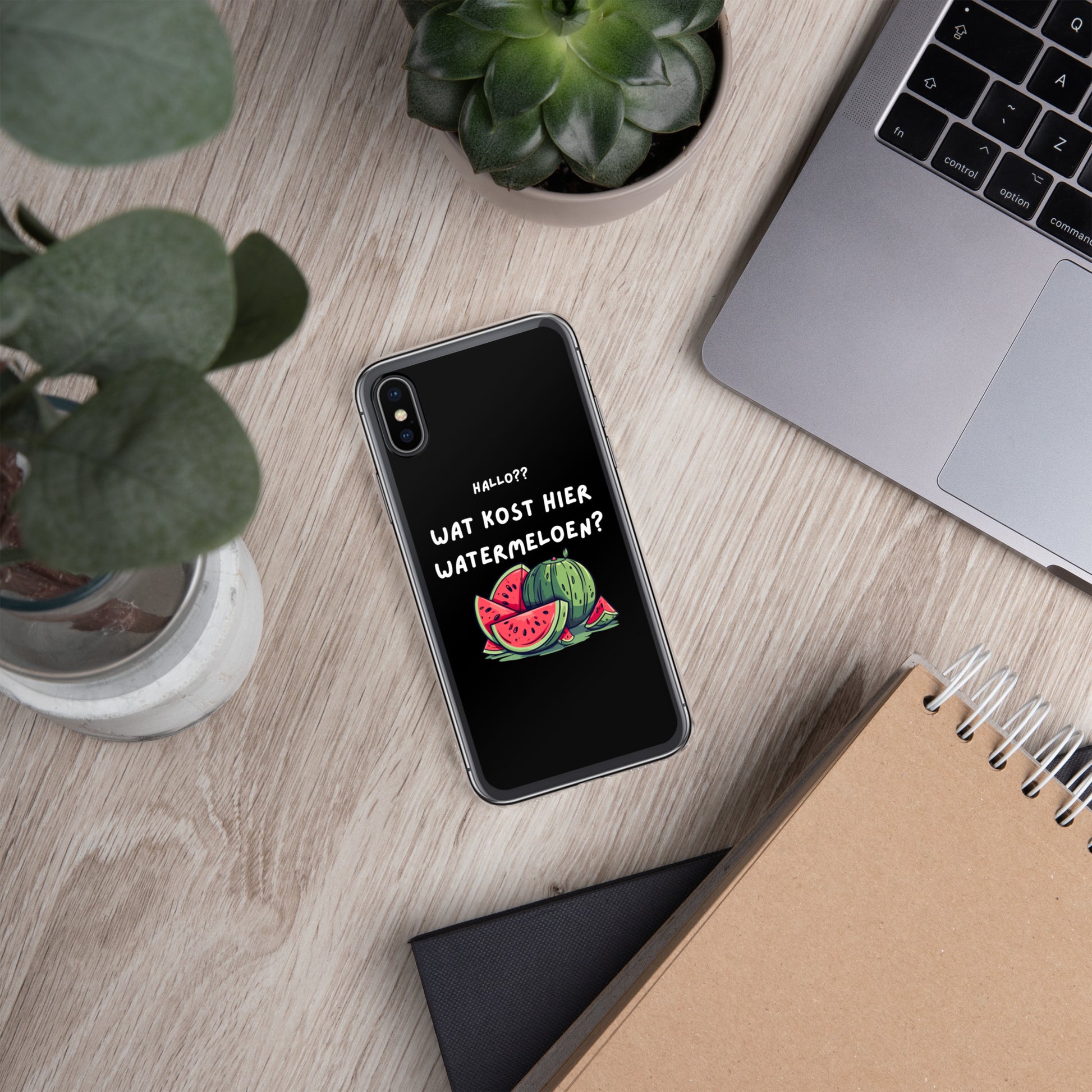 Wat kost hier watermeloen Iphone hoesje Zwart
