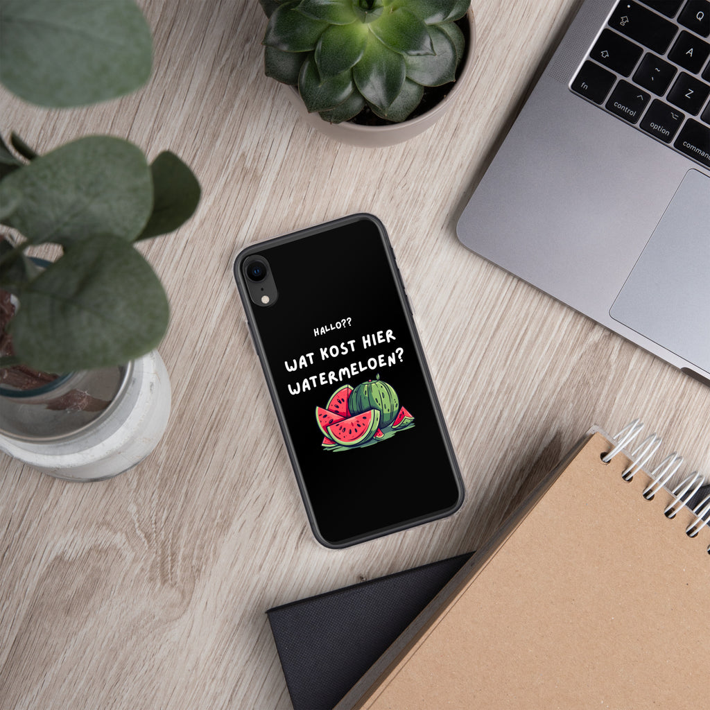 Wat kost hier watermeloen Iphone hoesje Zwart