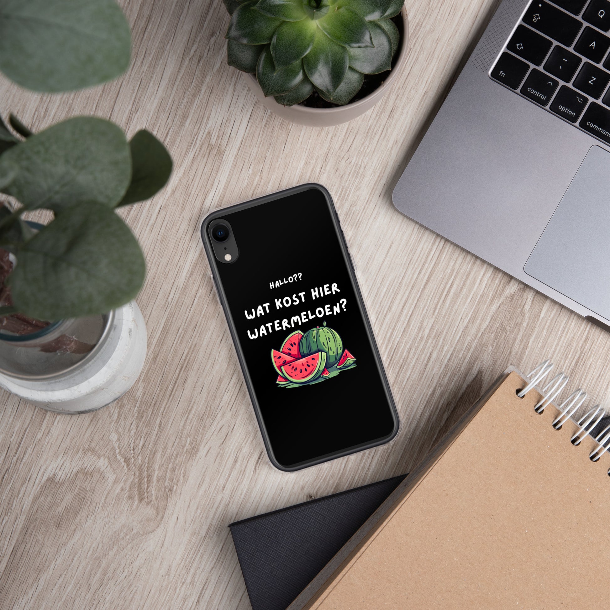 Wat kost hier watermeloen Iphone hoesje Zwart